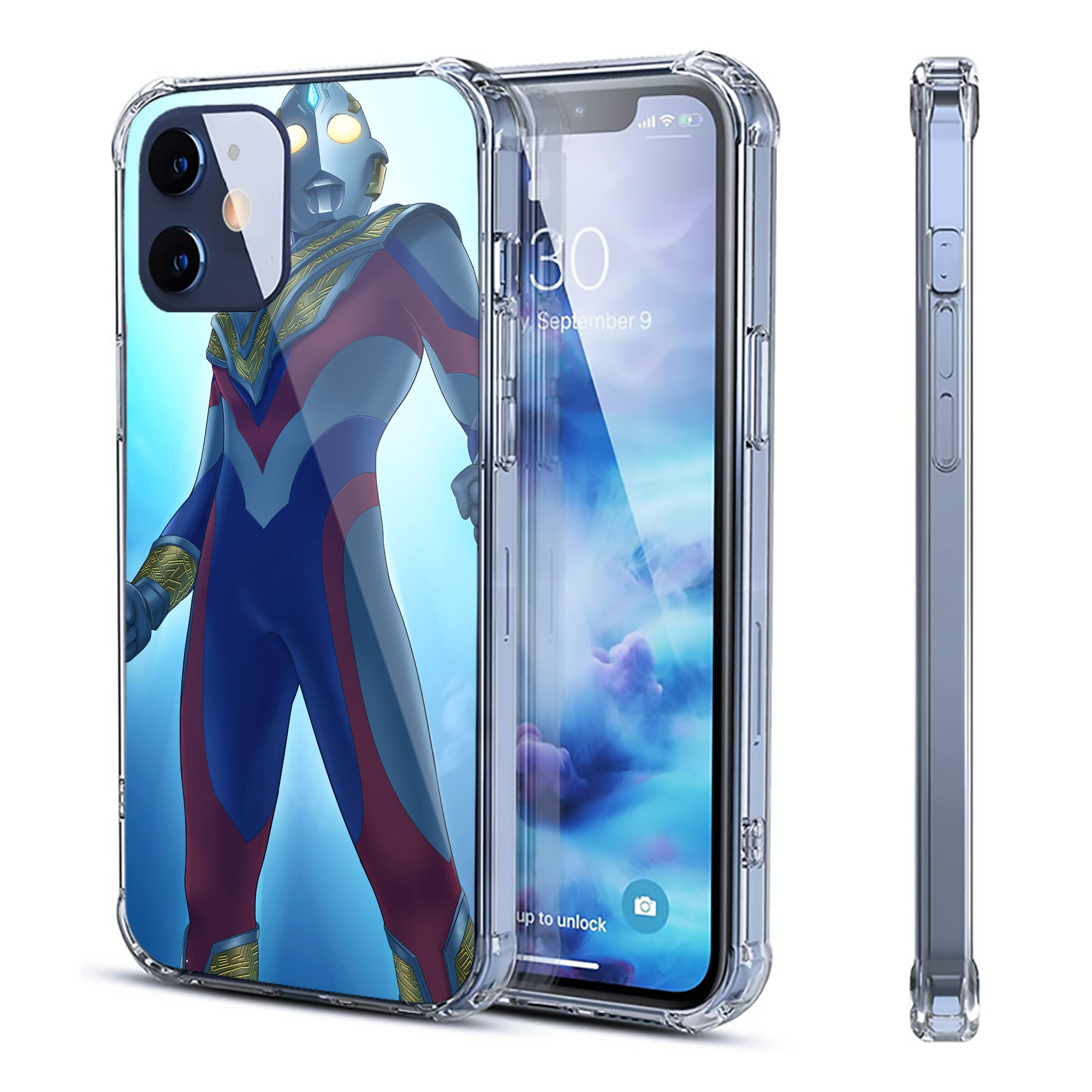 （画像用） ウルトラマン Ultraman 【iPhone 12シリーズ対応】透明スマホケース（クリアソフトケース）
